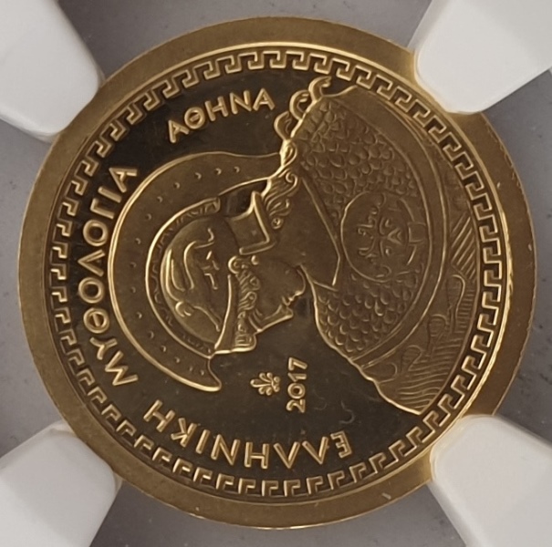 Ελλάδα - 100 Ευρώ 2017 (PF 70 ULTRA CAMEO), Αθηνά, Χρυσό PROOF