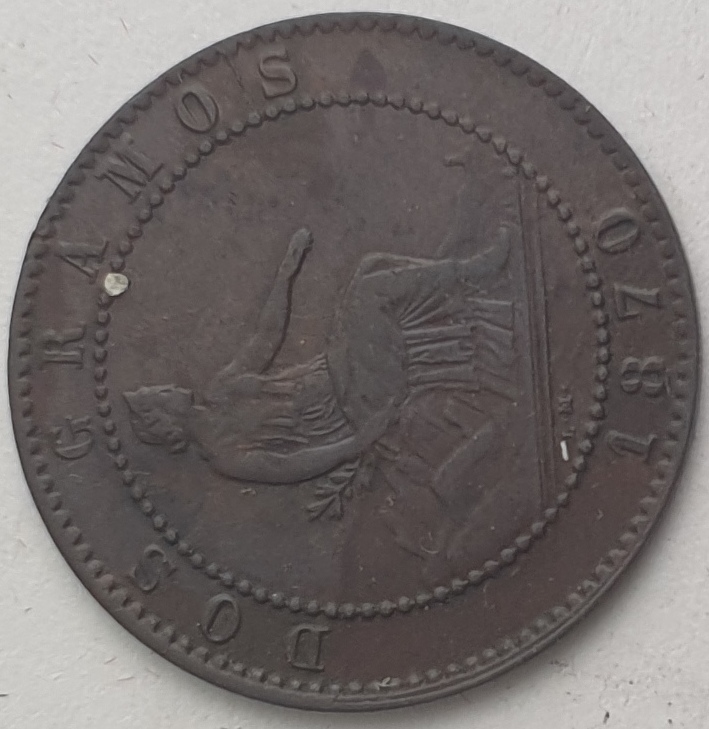 Spain - 2 Centimos 1870, Provisional Government
