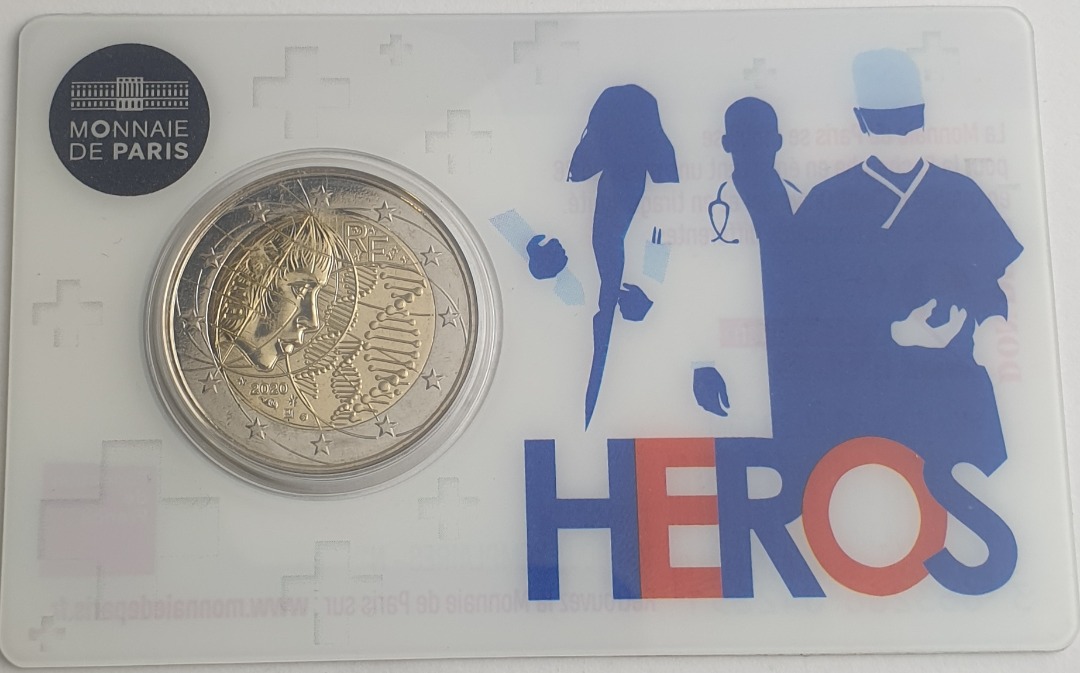 Γαλλία - 2 Ευρώ 2020, Ιατρική Έρευνα, (Coin Card)
