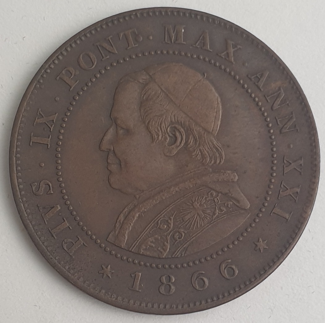 Papal States - 2 Soldi / 10 Centesimi 1866, Pius IX