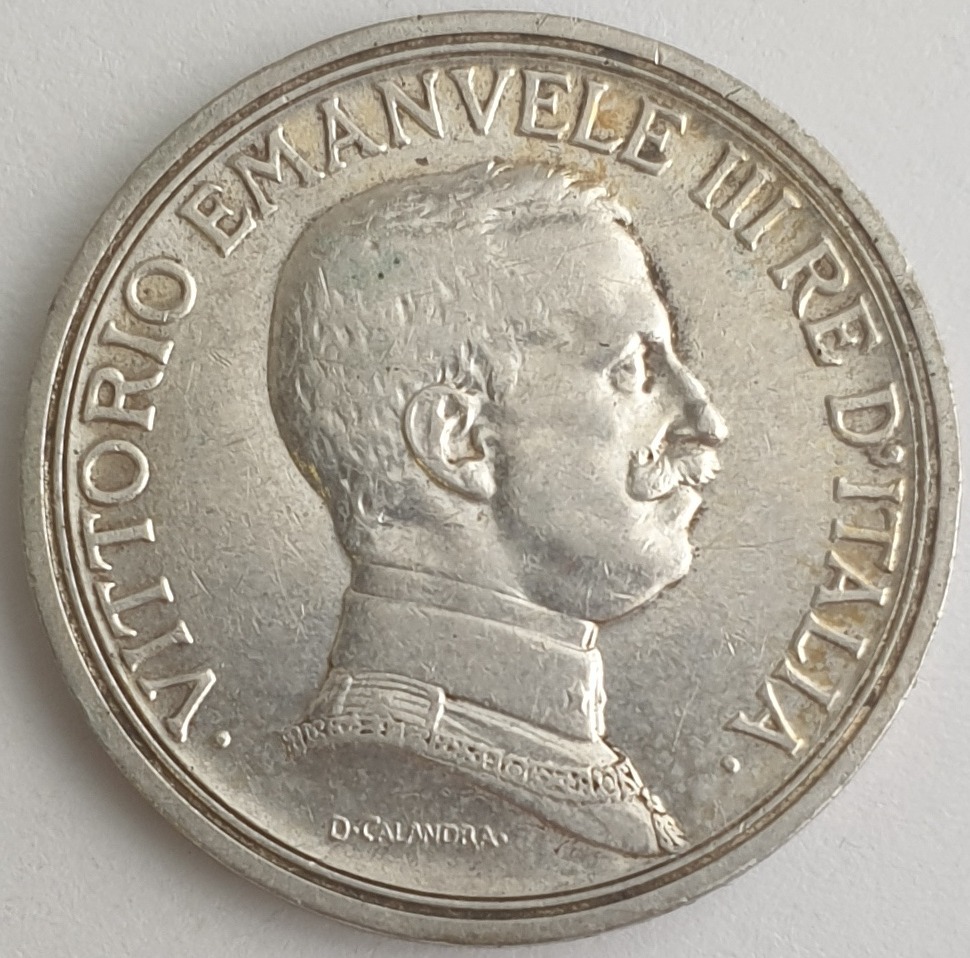 Italy -  2 Lire 1916, Victor Emmanuel III, Silver