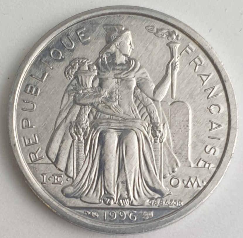 French Polynesia - 2 Francs 1996