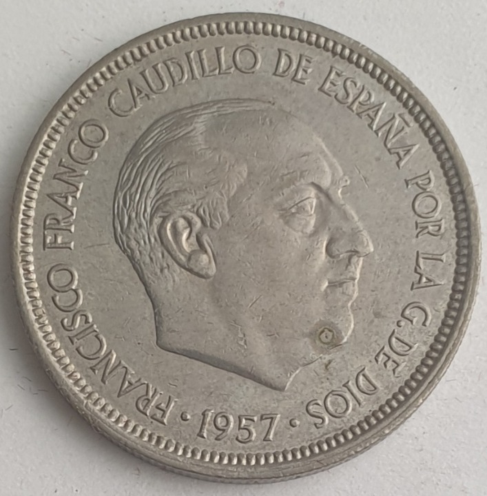Spain - 5 Pesetas 1957, Francisco Franco