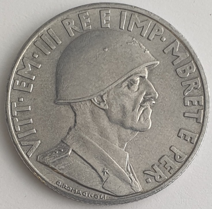 Albania - 1 Lek 1939, Victor Emmanuel III
