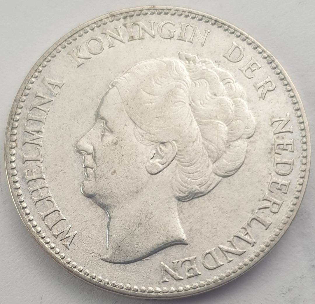 Netherlands - 1 Gulden 1931, Wilhelmina, Silver   