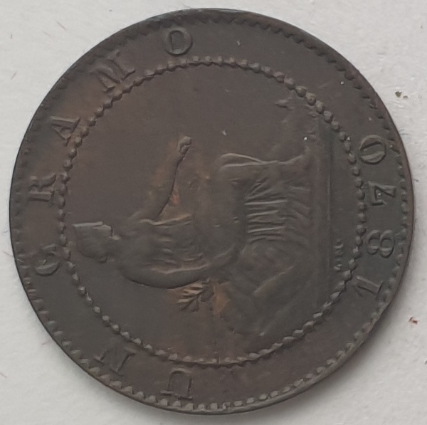 Spain - 1 Centimo 1870, Provisional Government