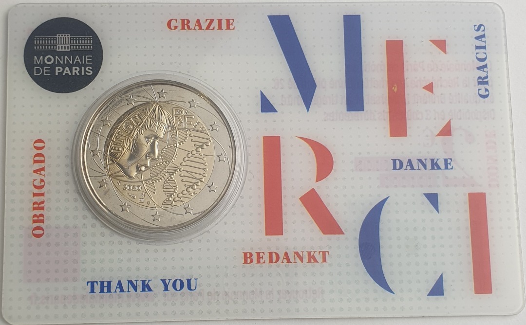 Γαλλία - 2 Ευρώ 2020, Ιατρική Έρευνα, (Coin Card)  