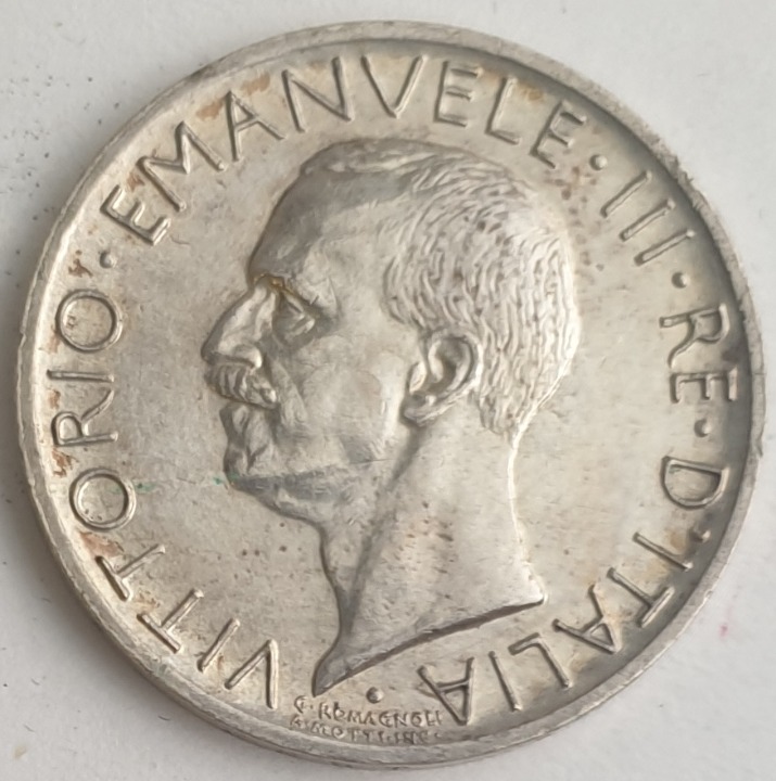 Italy - 5 Lire 1930, Victor Emmanuel III, Silver