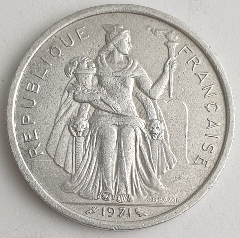 New Caledonia Overseas France - 2 Francs 1971