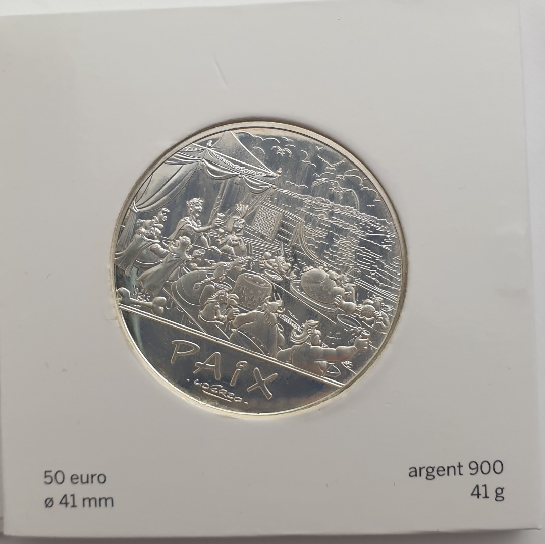 France - 50 Euros 2015, Paix Asterix, Le Banquet, Silver