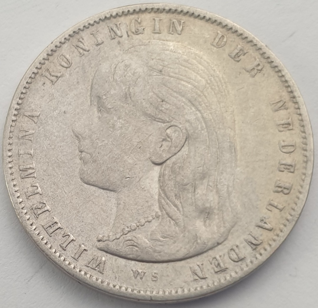 Netherlands - 1 Gulden 1897, Wilhelmina, Silver