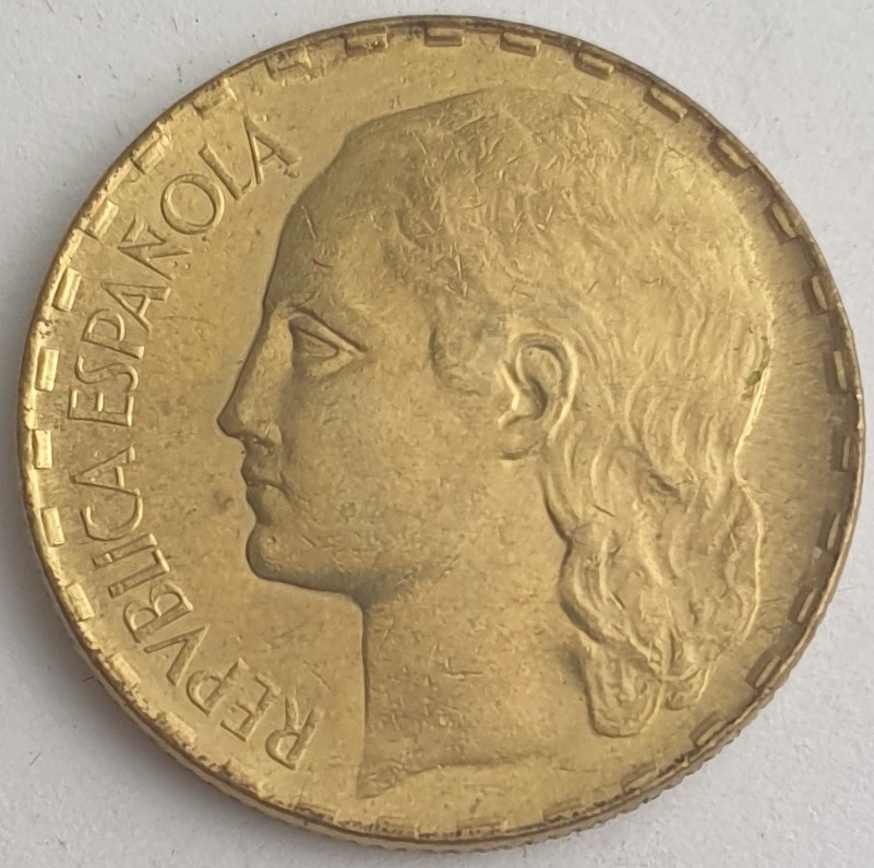 Spain - 1 Peseta 1937, Rubia, II Republic