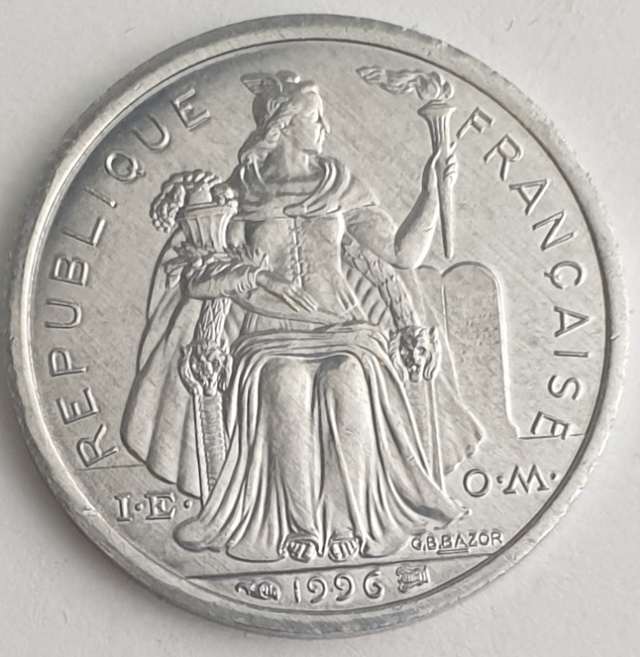 French Polynesia - 1 Franc 1996