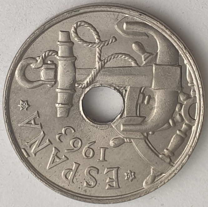 Spain - 50 Centimos 1963, Arrows up