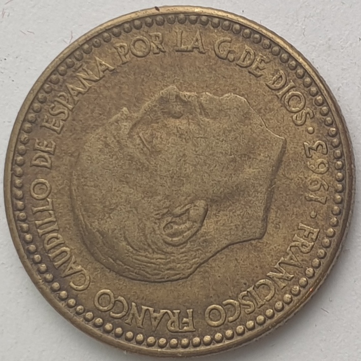Spain - 1 Peseta 1963, Francisco Franco Benlliure