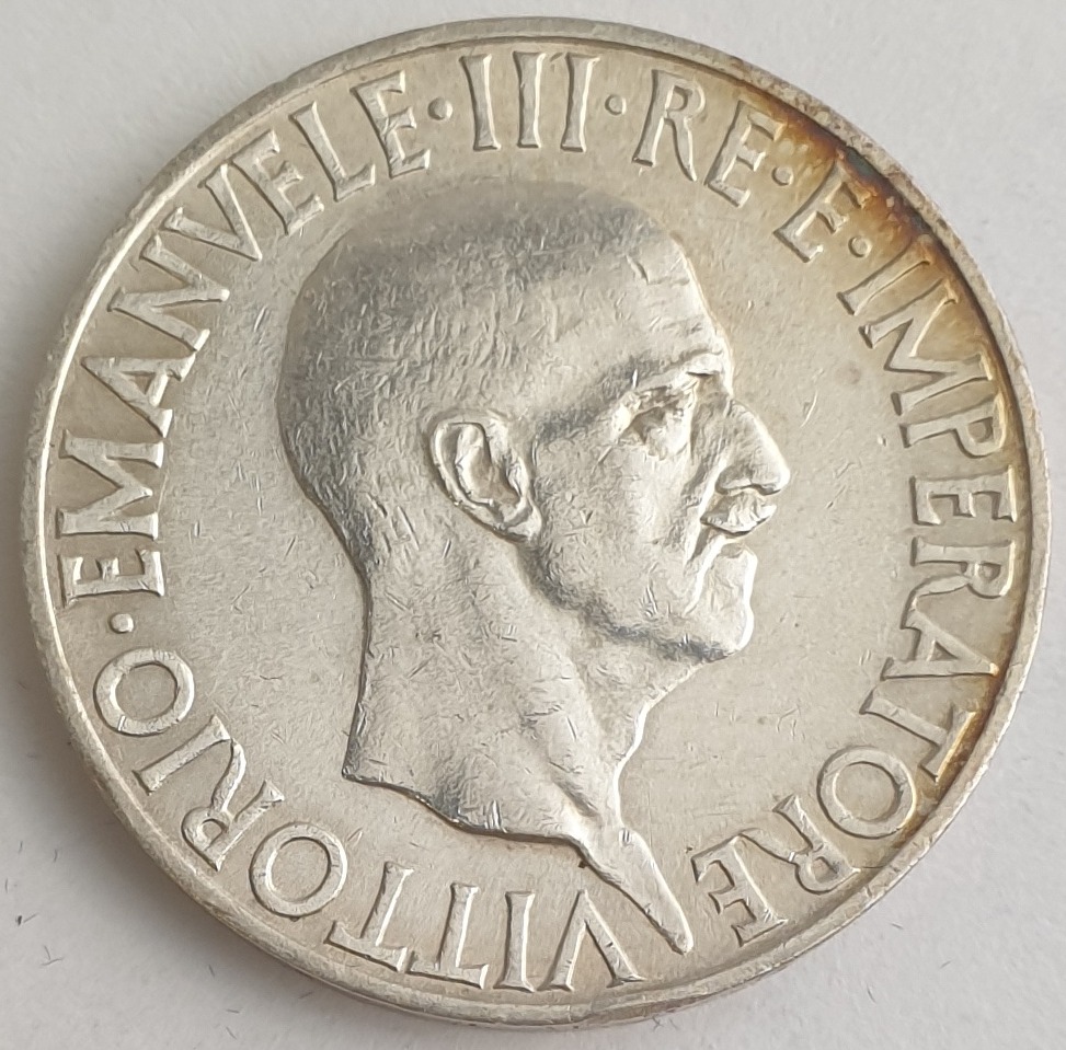 Italy -  10 Lire 1936, Victor Emmanuel III, Silver