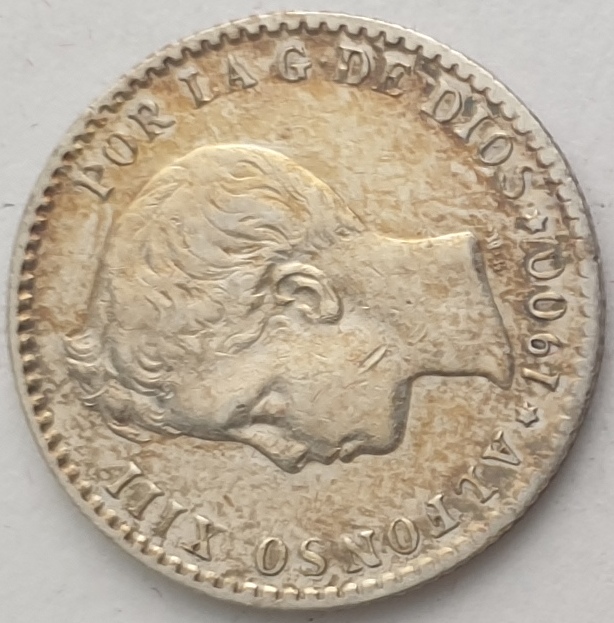 Spain - 50 Centimos 1900, Alfonso XIII, Silver