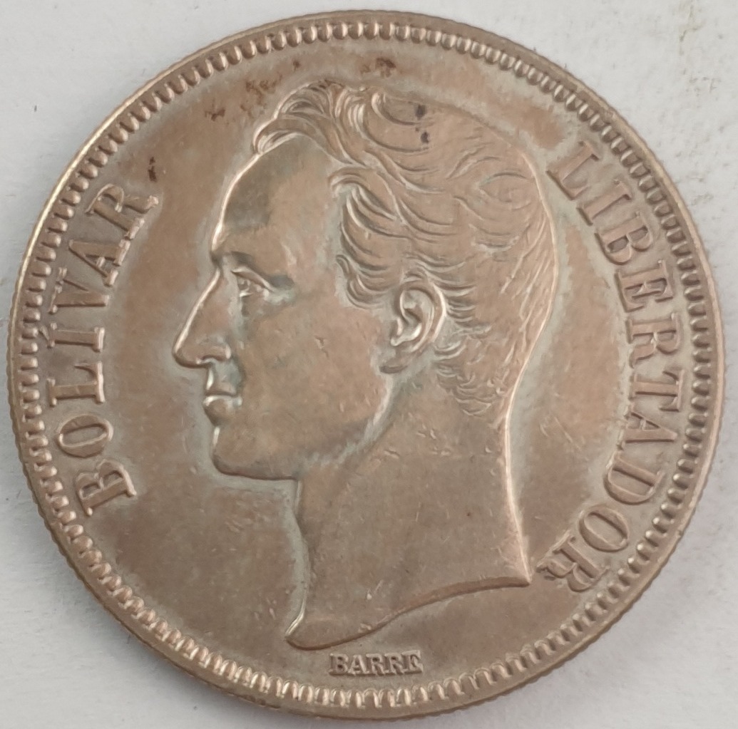 Venezuela - 5 Bolívares 1936, Silver