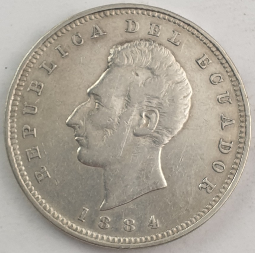 Ecuador -  1 Sucre 1884, Silver