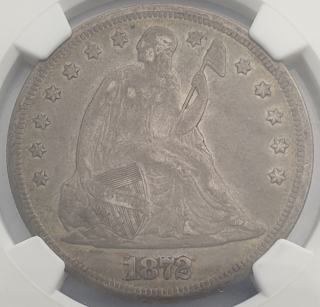 USA - 1 Dollar 1872 (VF 30), Seated Liberty, Silver