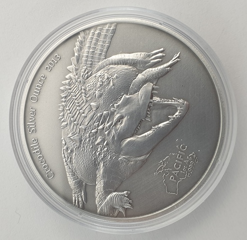 Tokelau - 5 dollars (1 Oz) 2013 crocodile 999*