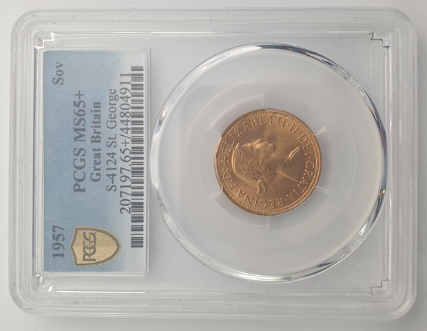 England - 1 sovereign 1957, Ms65+