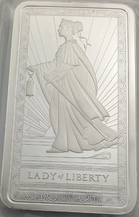 BAR - 10 OZ Lady of Liberty 999 Silver