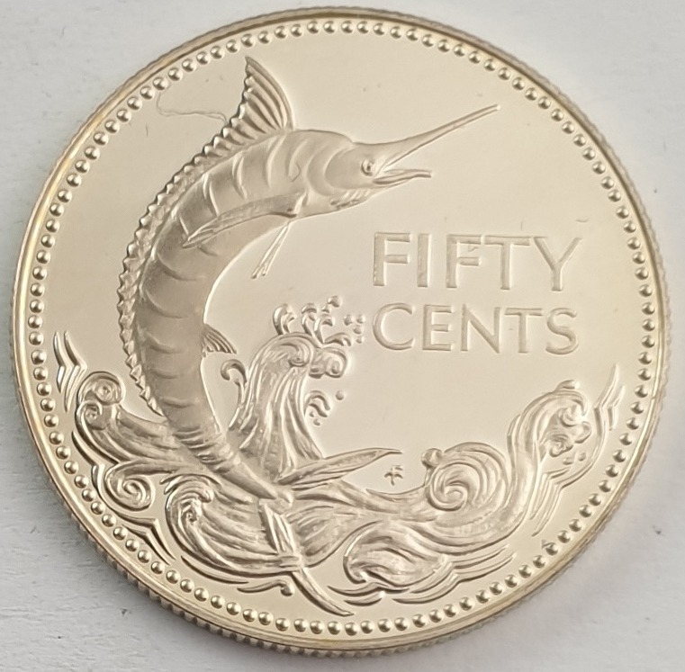 The Bahamas - 50 Cents 1975, Elizabeth II, Silver, Proof, Issue