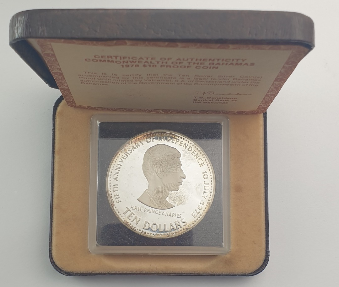 Bahamas - 10 dollars 1978 Proof, 5th Anniversary of Independence
