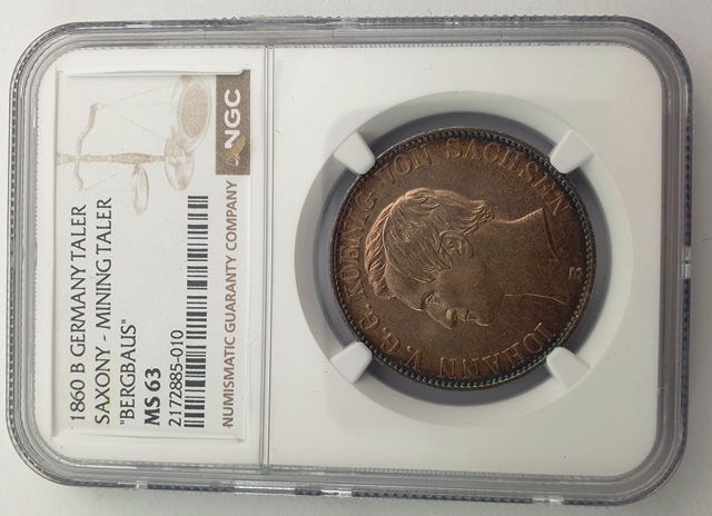 Germany - Thaler 1860 B Saxony, MS63