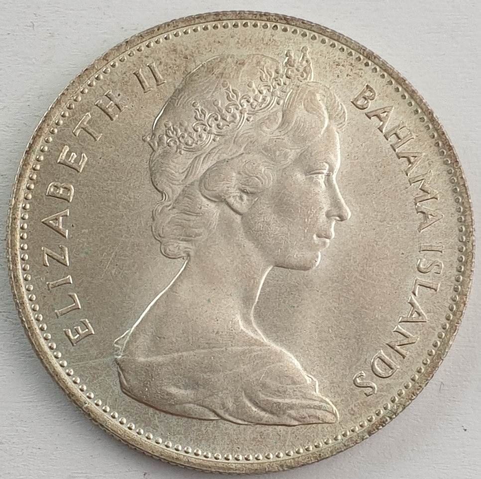 The Bahamas - 1 Dollar 1966, Elizabeth II, Silver