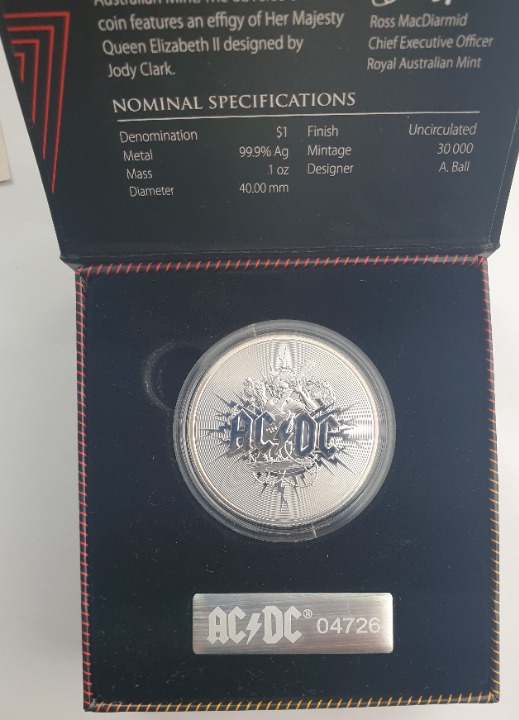 AUstralia - 1 Dollars 2021 (1 oz) Proof, ACDC