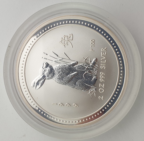 Australia - 2 Dollar (2 Oz) 1999, year of th Rabbit, Silver 999*