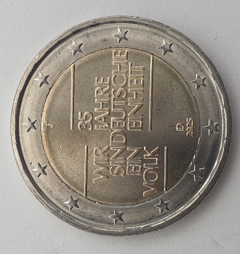 Γερμανία - 2 Ευρώ 2025 Β German Unity, (J)