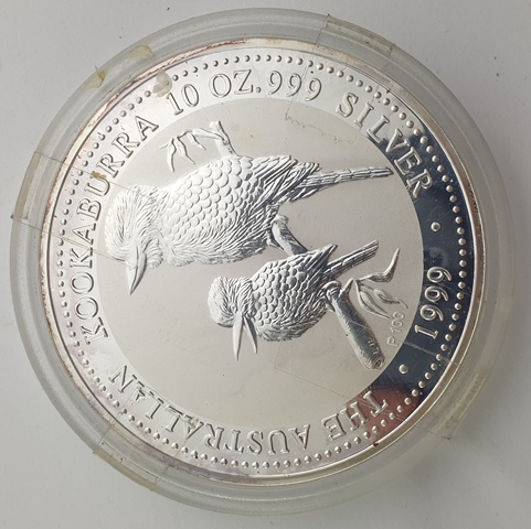 Australia -  Dollar (10 Oz) 1999, Kookaburra, Silver 999*