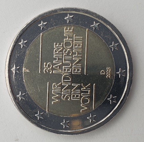 Γερμανία - 2 Ευρώ 2025 Β German Unity, (F)