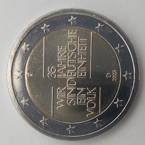 Γερμανία - 2 Ευρώ 2025 Β German Unity, (Α)