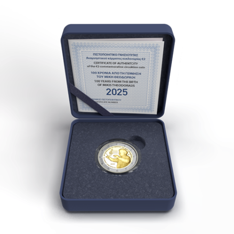 Ελλάδα - 2 Ευρώ 2025, Μίκης Θεοδωράκης PROOF